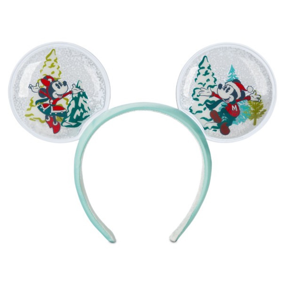 Disney Mickey and Minnie Festive Snow Globe Ears Headband For Adults